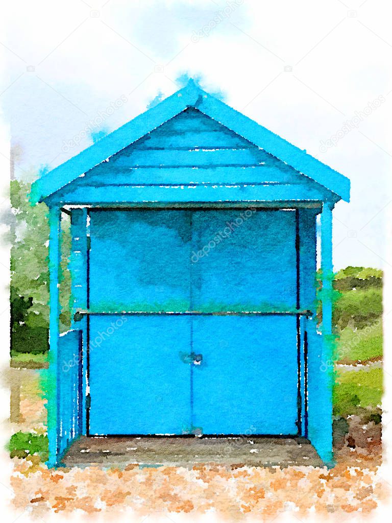 DW blue beach hut