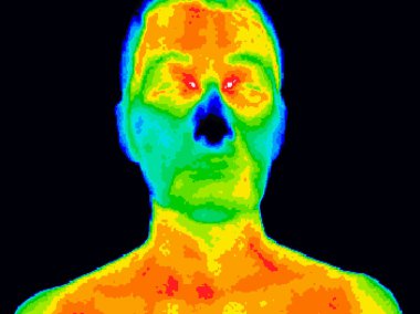Face and neck thermography clipart
