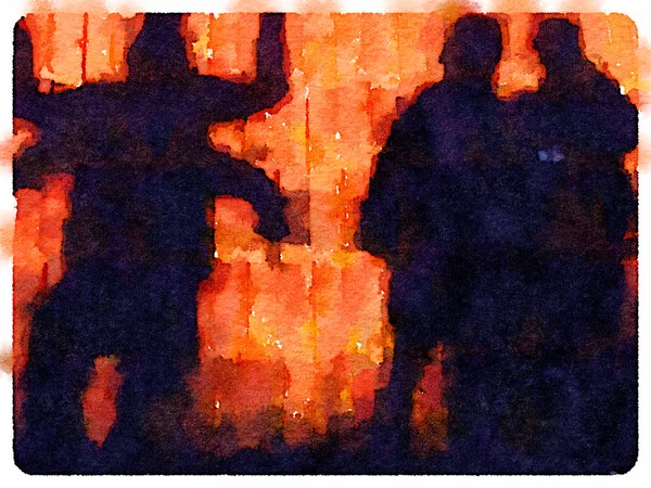 DW mensen silhouet Stockafbeelding