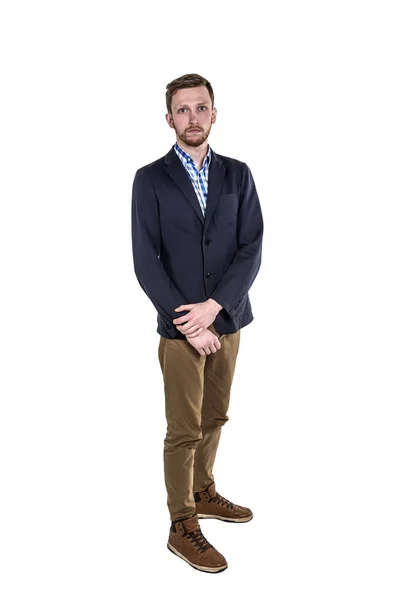 Young handsome man with a beard and a scar — Stock Photo, Image