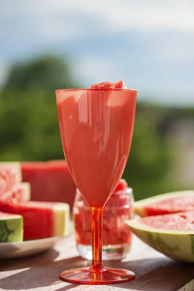 Bodegón de frutas de verano, frescura natural de sandía . — Foto de Stock