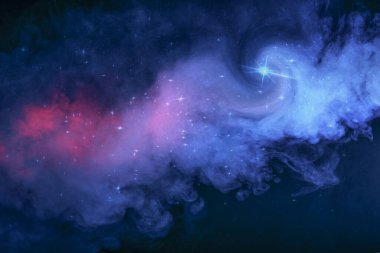 Duman ve yıldızlardan oluşan bir galaksinin bulanık görüntüsü, arka plan