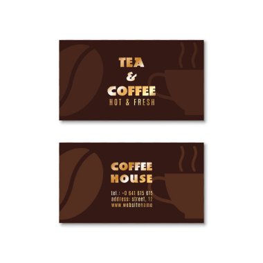 Kahve dükkanı veya kafe için iki kartvizit