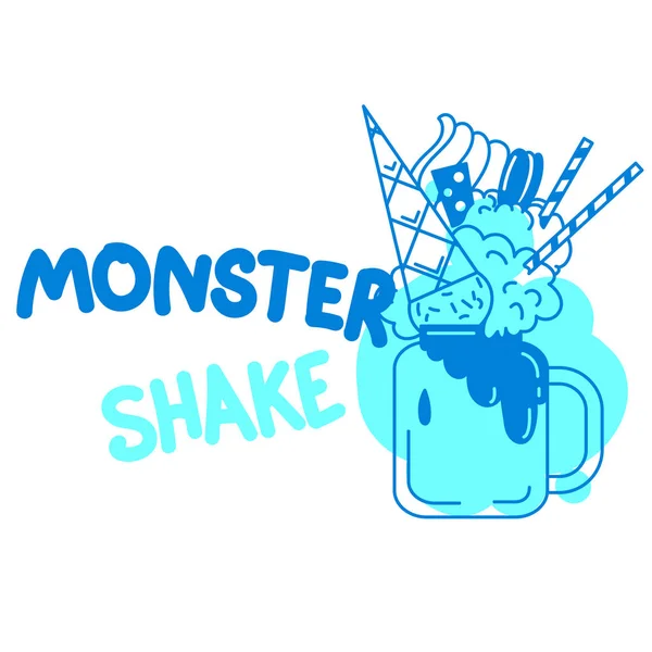 Monster Shakes en frascos de cóctel — Vector de stock