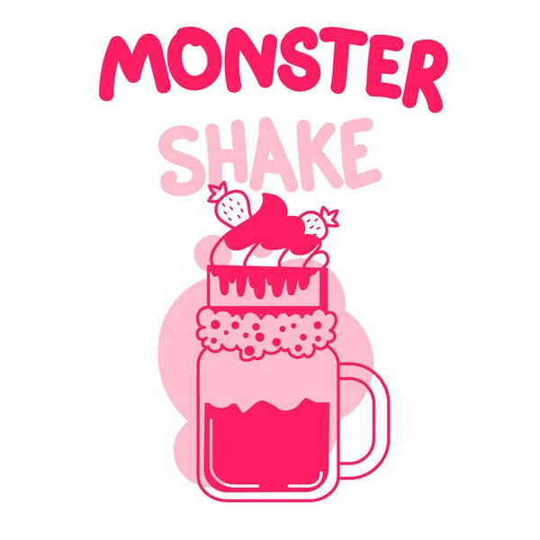 Monster Shakes in cocktail potten — Stockvector