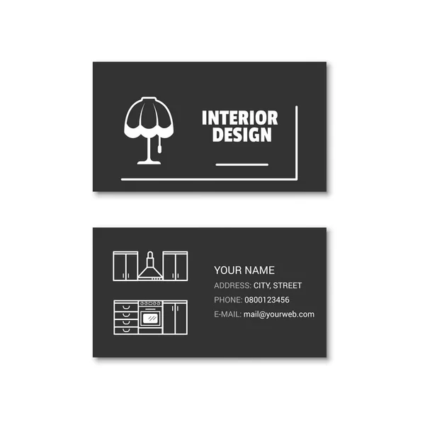 Tarjeta de visita simple del diseñador de interiores — Vector de stock