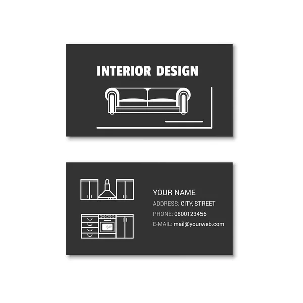 Tarjeta de visita simple del diseñador de interiores — Vector de stock