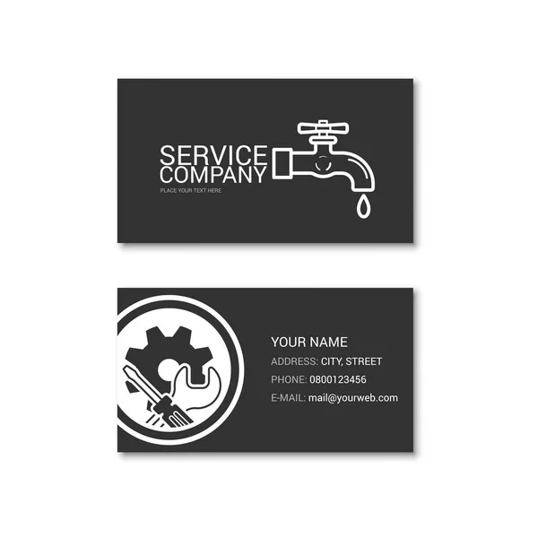 Simple business card of plumbing service company — Stock Vector