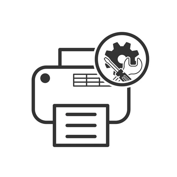 Icono de reparación. símbolo de servicio de impresora — Vector de stock