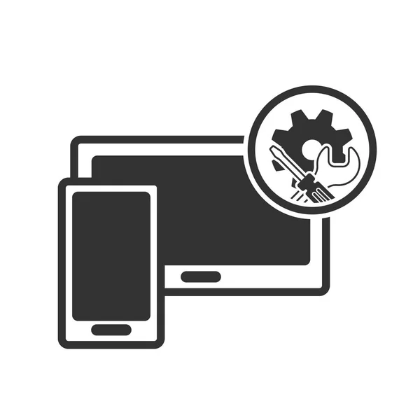 Icône de réparation technique. symbole de service informatique — Image vectorielle