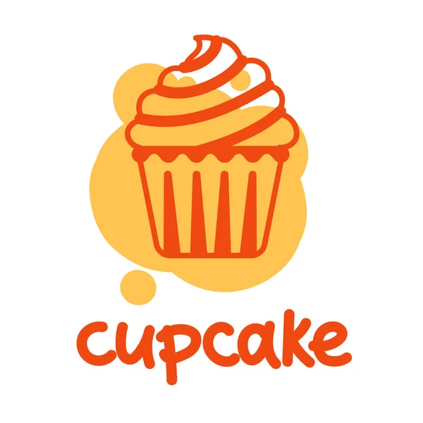 Simple cupcake color dibujar . — Vector de stock