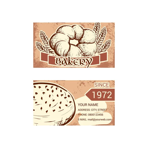 Carte de visite pour boulangerie — Image vectorielle