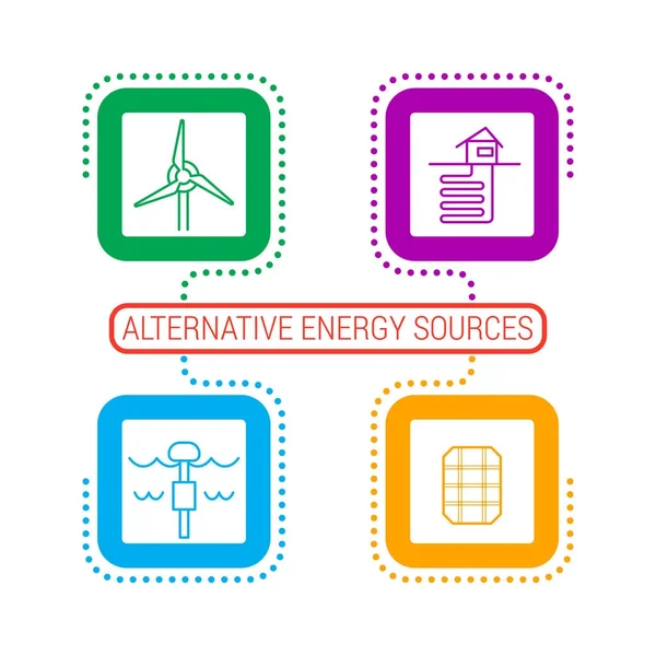 Alternativní energetické zdroje infografika — Stockový vektor