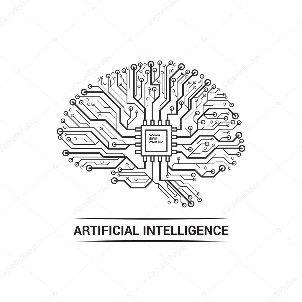 Brain artificial intelligence logo