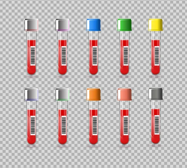 Set vacutainer reageerbuis. — Stockvector