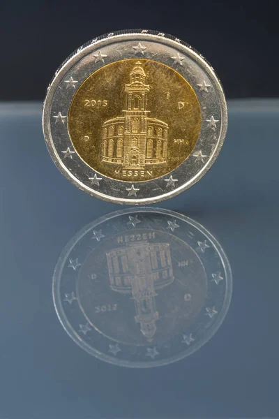 Памятная монета в размере 2 EUR; Гессен, Германия — стоковое фото