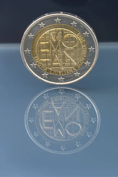 Commemorative 2 EUR coin Emona, Slovenia — Stockfoto