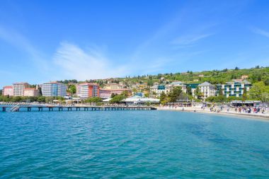 Portoroz plaj ve holiday resort, Slovenya
