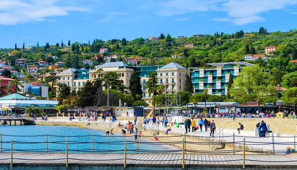 Portoroz plaj ve holiday resort, Slovenya