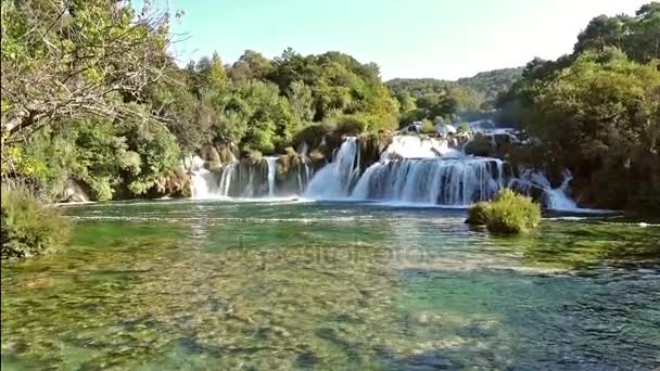 Şelaleler krka Milli Parkı, Dalmaçya, Hırvatistan — Stok video