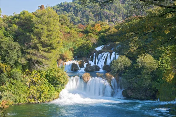 Cascading waterfall in the national park Krka, Croatia — Stock Photo, Image