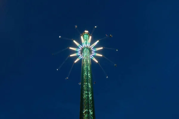 Amusement park ride at night