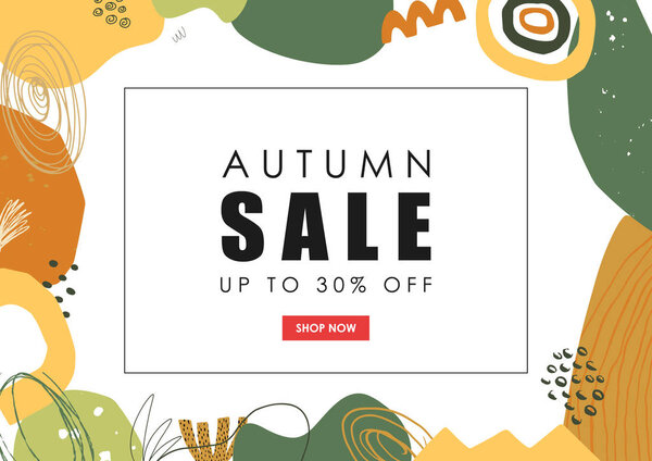 Векторное знамя осенней распродажи. Ручной рисунок
.