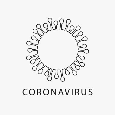 Beyaz arkaplanda izole edilmiş Coronavirus vektör ana hatları simgesi. 