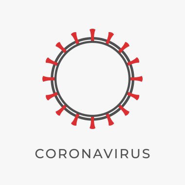 Beyaz arkaplanda izole edilmiş Coronavirus vektör simgesi.