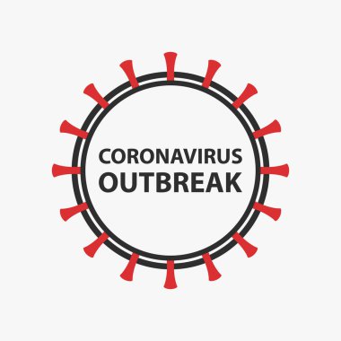Romantik koronavirüs salgını. Beyaz arkaplanda Coronavirus vektör simgesi.