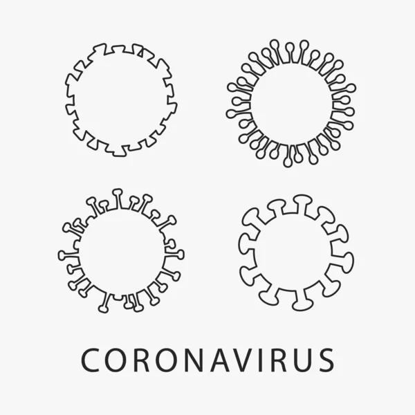 Векторный набор иконок вектора коронавируса, выделенных на белом фоне . — стоковый вектор