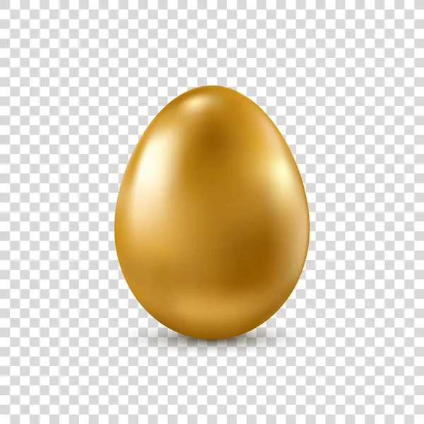 Vector dorado realista huevo de Pascua aislado sobre fondo transparente . — Vector de stock