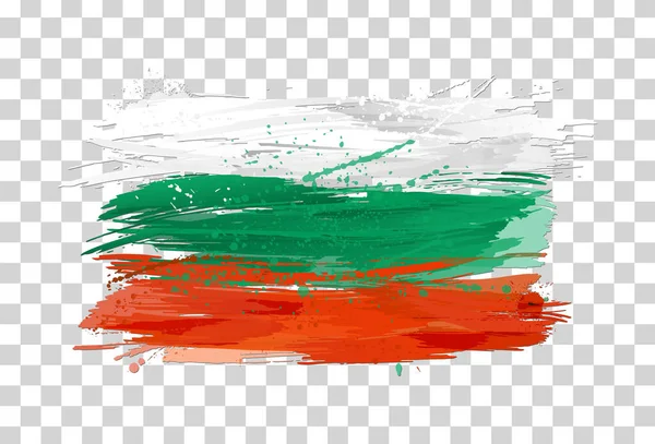 Bandeira Bulgária Feita Com Salpicos Coloridos Manchas Tinta Textura Grunge — Vetor de Stock