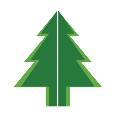 basit yeşil renk Noel ağaçları yeni yıl tebrik kartı tanıtımı için. Vektör çizim.