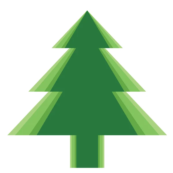 Enkel grön färg julgranar för nyår Gratulationskort presentation. Vektorillustration. — Stock vektor