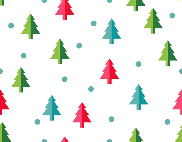 新年のグリーティング カード/壁紙の背景のためのシームレスなパターンのクリスマス ツリー。ベクトル図. — ストックベクタ