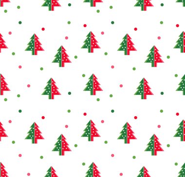 Yeni yıl tebrik kartı/duvar kağıdı arka plan için seamless modeli Noel ağaçları.
