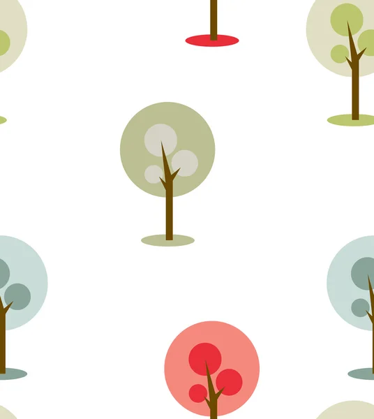 Sömlös enkla träd ikon/symbol på vit bakgrund. Vektorillustration. — Stock vektor
