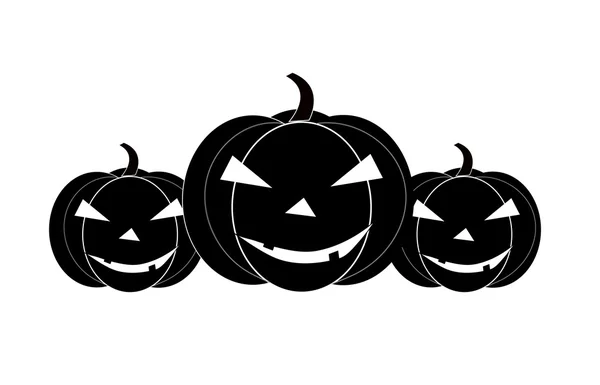 Silhouette pumpkin icon isolated on White background for Halloween. Vector Illustration. — Stock Vector