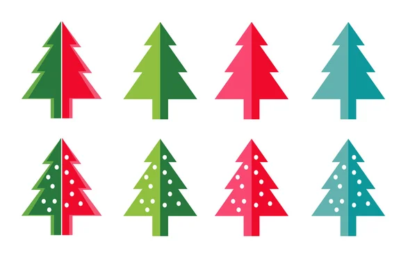 Enkel jul träd symbol för nyår Gratulationskort presentation. Vektorillustration. — Stock vektor