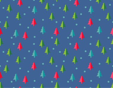 Yeni yıl tebrik kartı/duvar kağıdı arka plan için seamless modeli Noel ağaçları. 