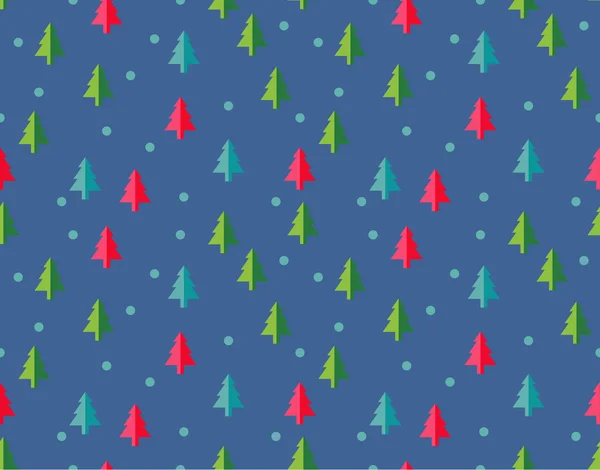 新年のグリーティング カード/壁紙の背景のためのシームレスなパターン クリスマス ツリー. — ストックベクタ