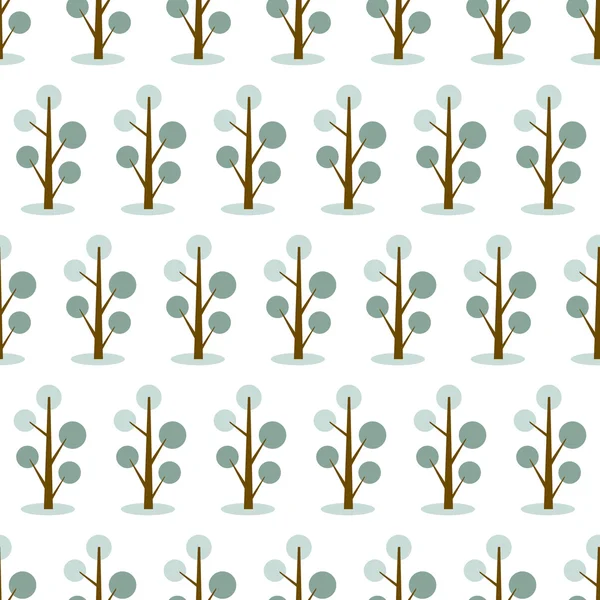 Einfache Bäume nahtlose Muster auf weißem Hintergrund. Symbol und Symbol. — Stockvektor