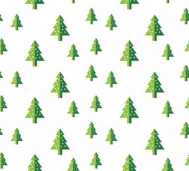 Yılbaşı ağacı yılbaşı tebrik kartı/duvar kağıdı arka plan için Seamless modeli. Vektör çizim. 