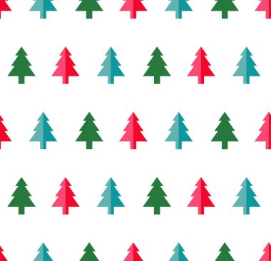 Yılbaşı ağacı yılbaşı tebrik kartı/duvar kağıdı arka plan için Seamless modeli. Vektör çizim. 