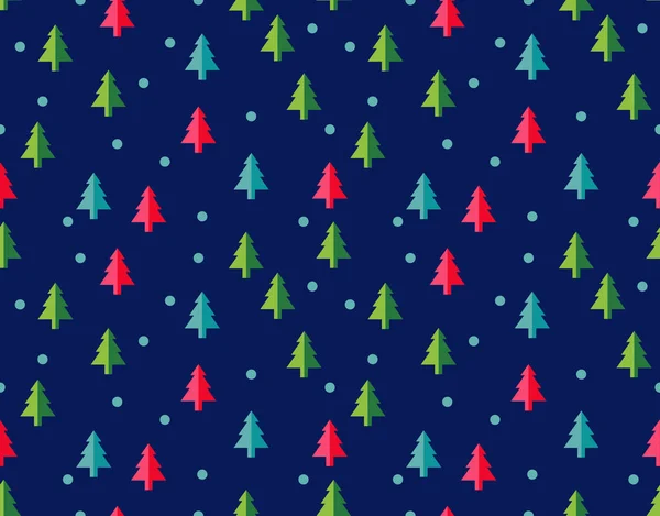 クリスマス ツリー正月グリーティング カード/壁紙の背景のシームレスなパターン。ベクトル図. — ストックベクタ