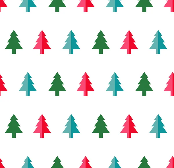 Árvore de Natal padrão sem costura para o cartão de saudação do ano novo / fundo papel de parede. Ilustração vetorial . — Vetor de Stock