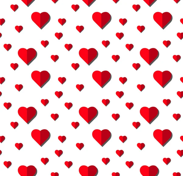 Hart vector naadloze patroon op witte achtergrond, afbeelding afbeelding voor Valentijnsdag, Moederdag, bruiloft uitnodigingskaart. — Stockvector