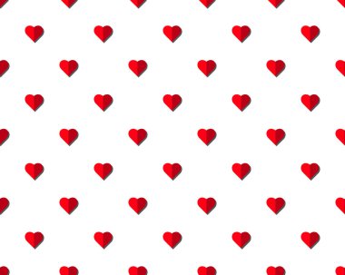 Beyaz arka plan, Sevgililer günü, anneler günü, düğün davetiye kartı grafik illüstrasyon kalp vektör seamless modeli. aşk kavramı .
