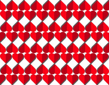 Beyaz arka plan, Sevgililer günü, anneler günü, düğün davetiye kartı grafik illüstrasyon kalp vektör seamless modeli. aşk kavramı .